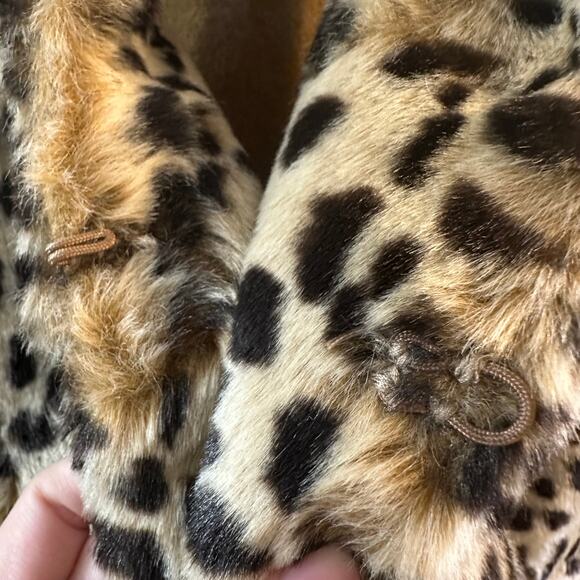 Outdoor Edition by Parkhurst Women's Faux Fur Vest Leopard Print Soft XL - Picture 3 of 6